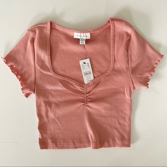 Topshop Tops - Topshop Pink Crop Top